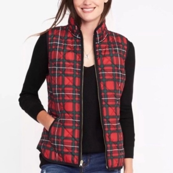 Old Navy Tartan Plaid Holiday Puffer 